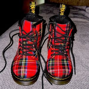 Girls’ Plaid Dr. Martens